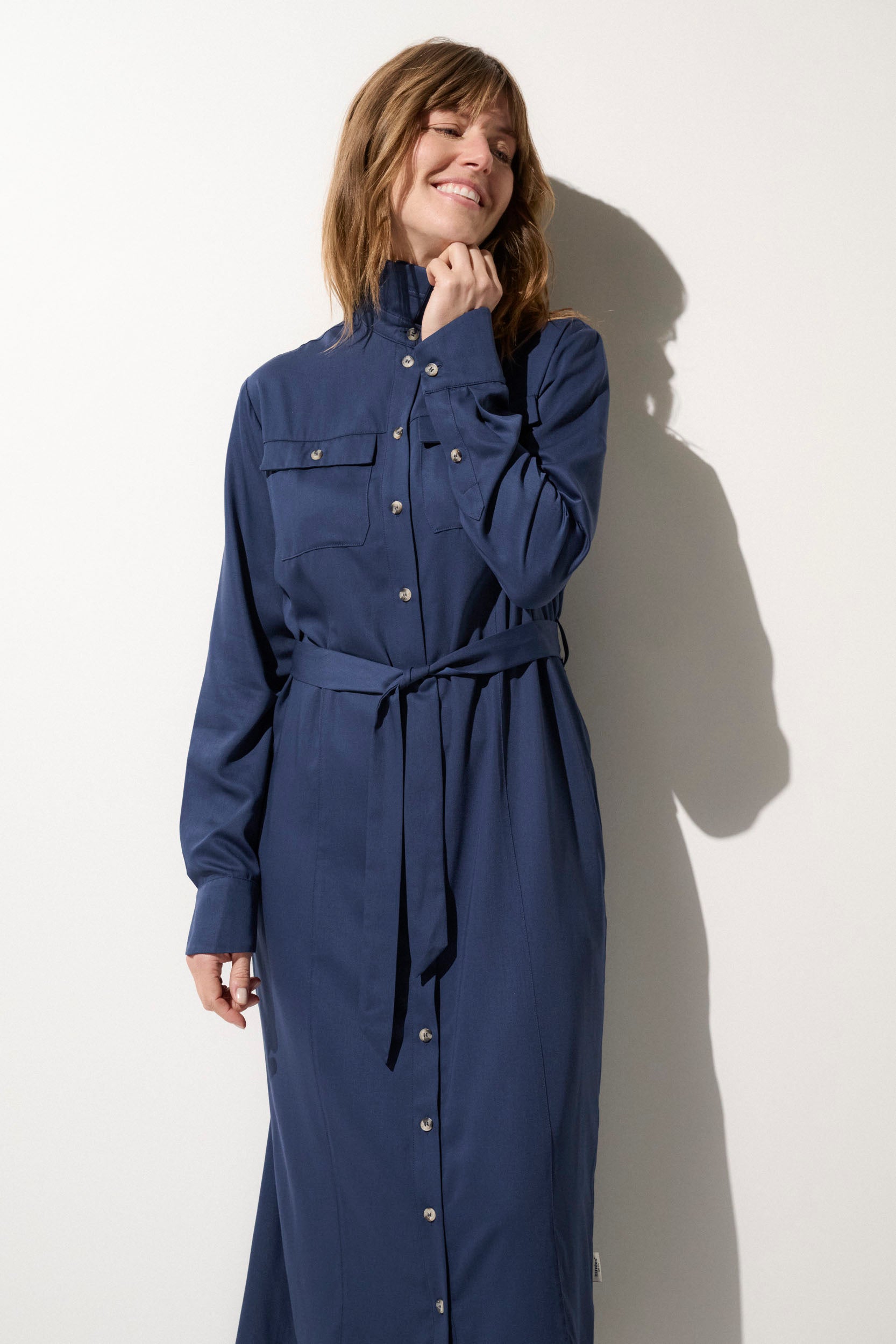 Women's Blue UV Shirt Dress, Rimini, UPF 50+ L Women's Blue UV Shirt Dress, Rimini, UPF 50+ L
