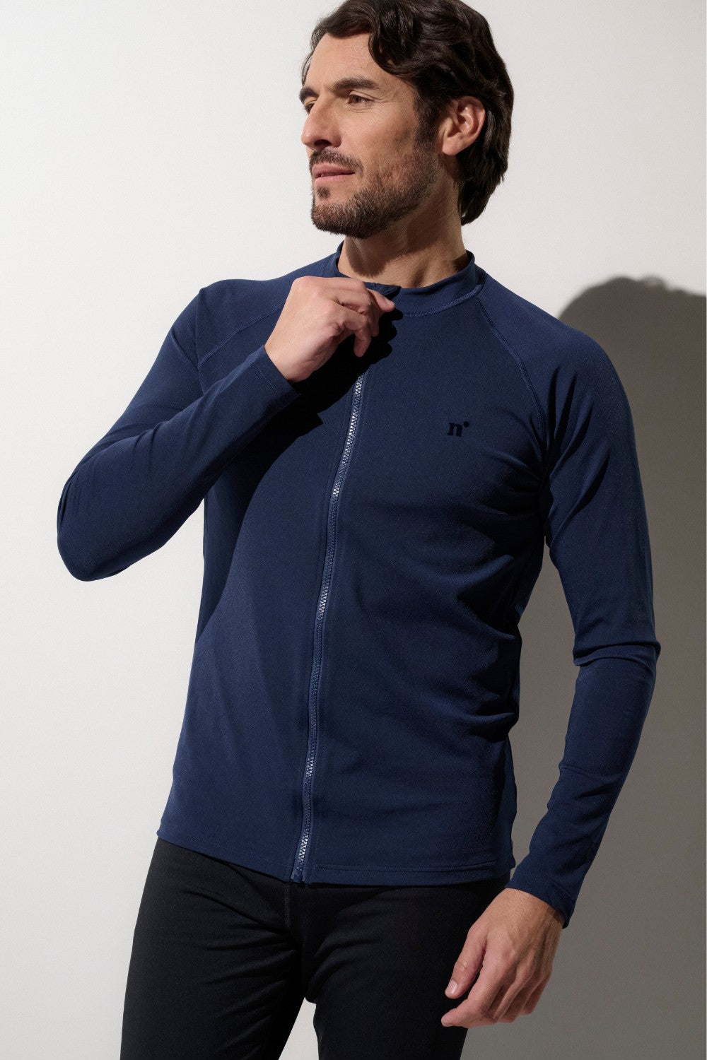 Veste de bain anti-UV pour homme, manches longues, tissu léger, protection solaire UPF 50+.