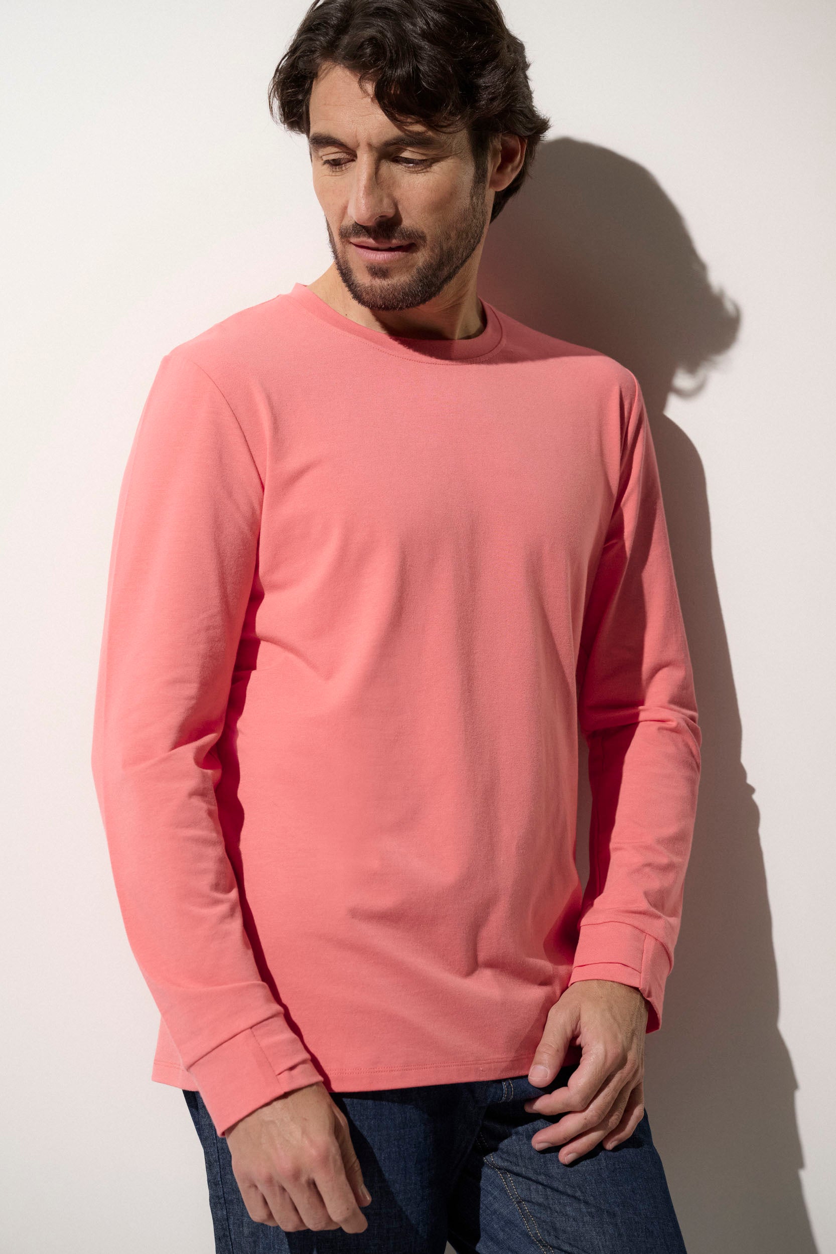 T-shirt Manches Longues Homme UPF50+ Protection Solaire - Coton Léger Col Rond Confortable Été Loisirs