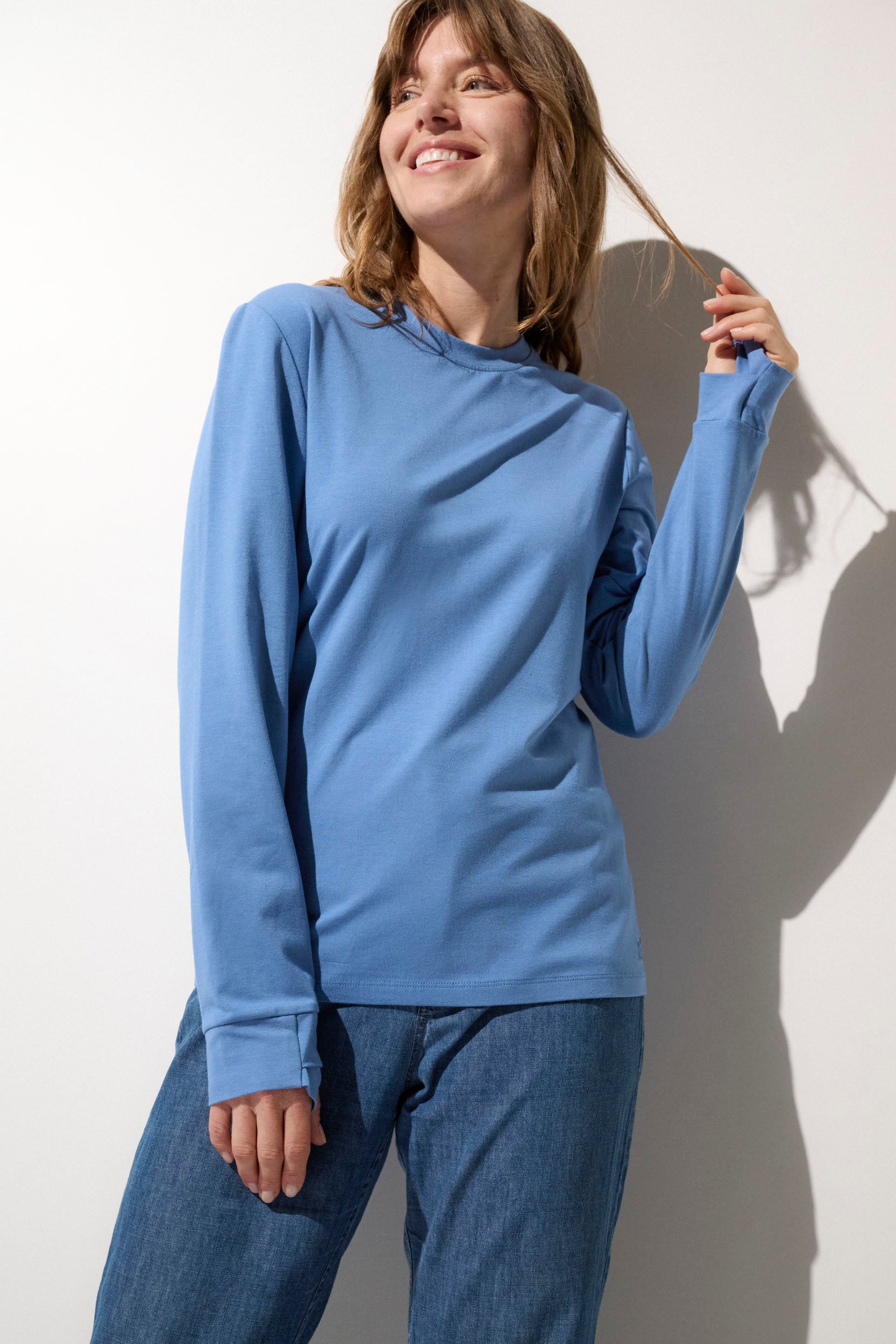 Women's Blue UV Protective Long-Sleeve T-Shirt, Saint-Malo UPF 50+