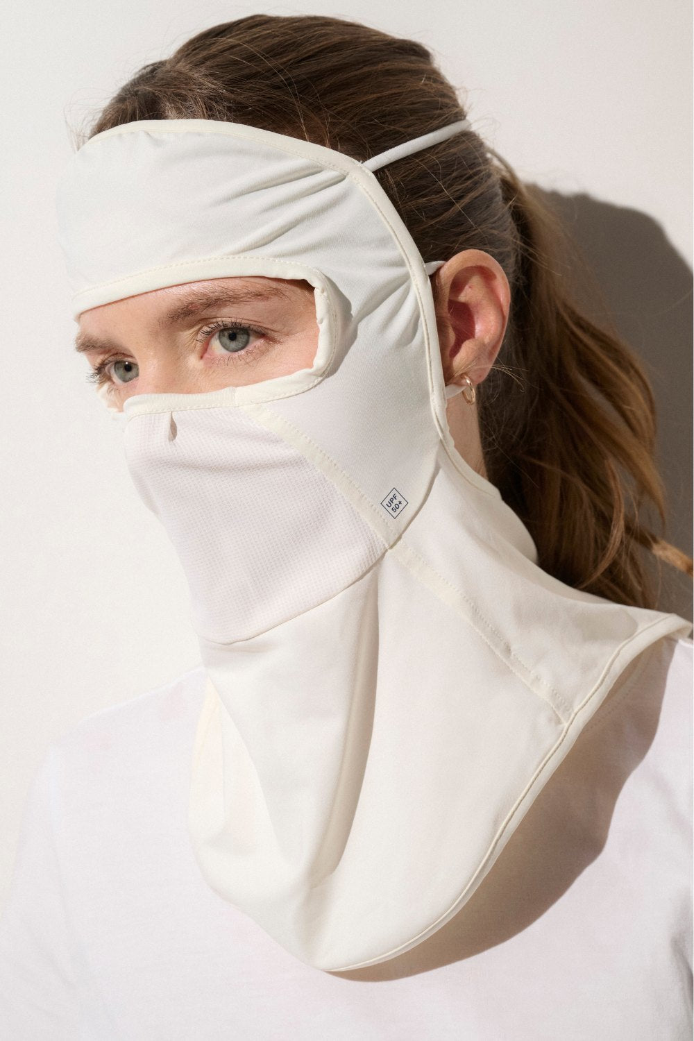 Women's White UV Face Mask, Mojave, UPF 50+– Ker Sun USA