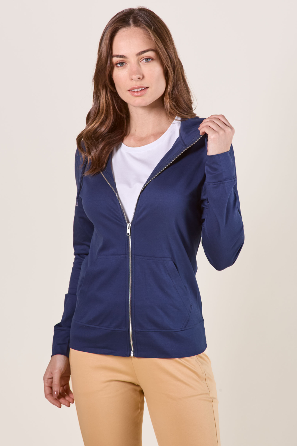 Women's Blue UV Protective Hoodie, Saint-Malo UPF 50+– Ker Sun