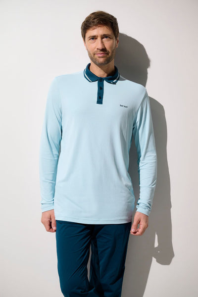 Polo anti-UV - Augusta pour homme, léger et respirant, couleur bleu clair, idéal pour le sport sous le soleil.