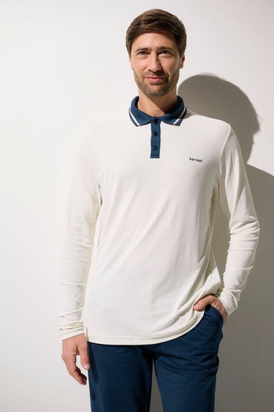 Polo anti-UV - Augusta pour homme, léger et respirant, coloris blanc, idéal pour le sport sous le soleil avec UPF 50+.