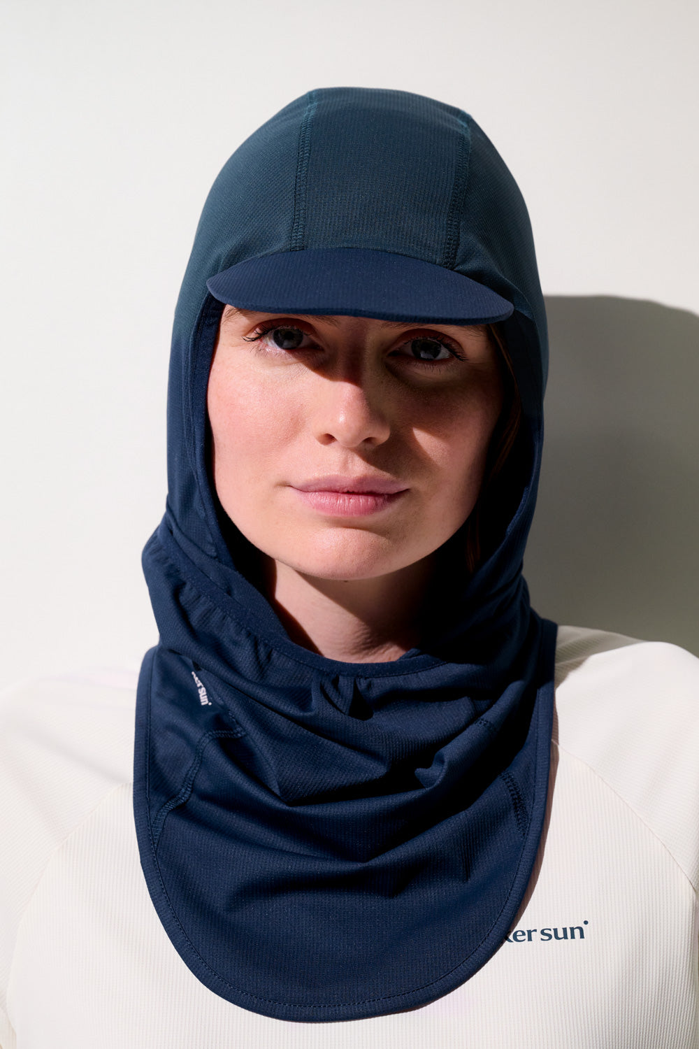 Cagoule visière anti-UV Femme Bleu, Ventoux, UPF 50+– Ker Sun