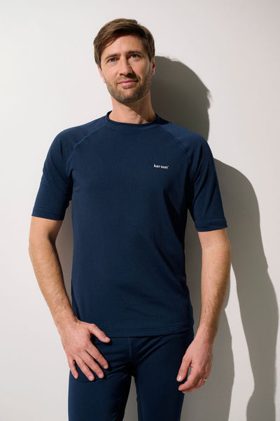 Men's Blue UV Swim T-Shirt Short Sleeves, Moorea, UPF 50+– Ker Sun