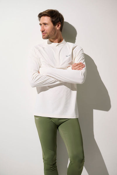 Men's White UV Protective Long-Sleeve Zip-Up Sports T-Shirt, Boston UPF 50+– Ker Sun USA