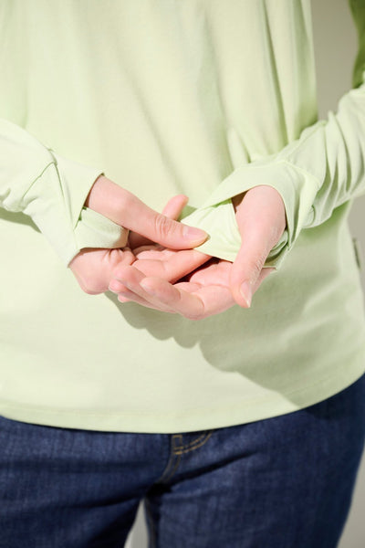 T-shirt anti-UV - Saint-Malo vert clair pour femme, léger et doux, idéal pour activités extérieures.
