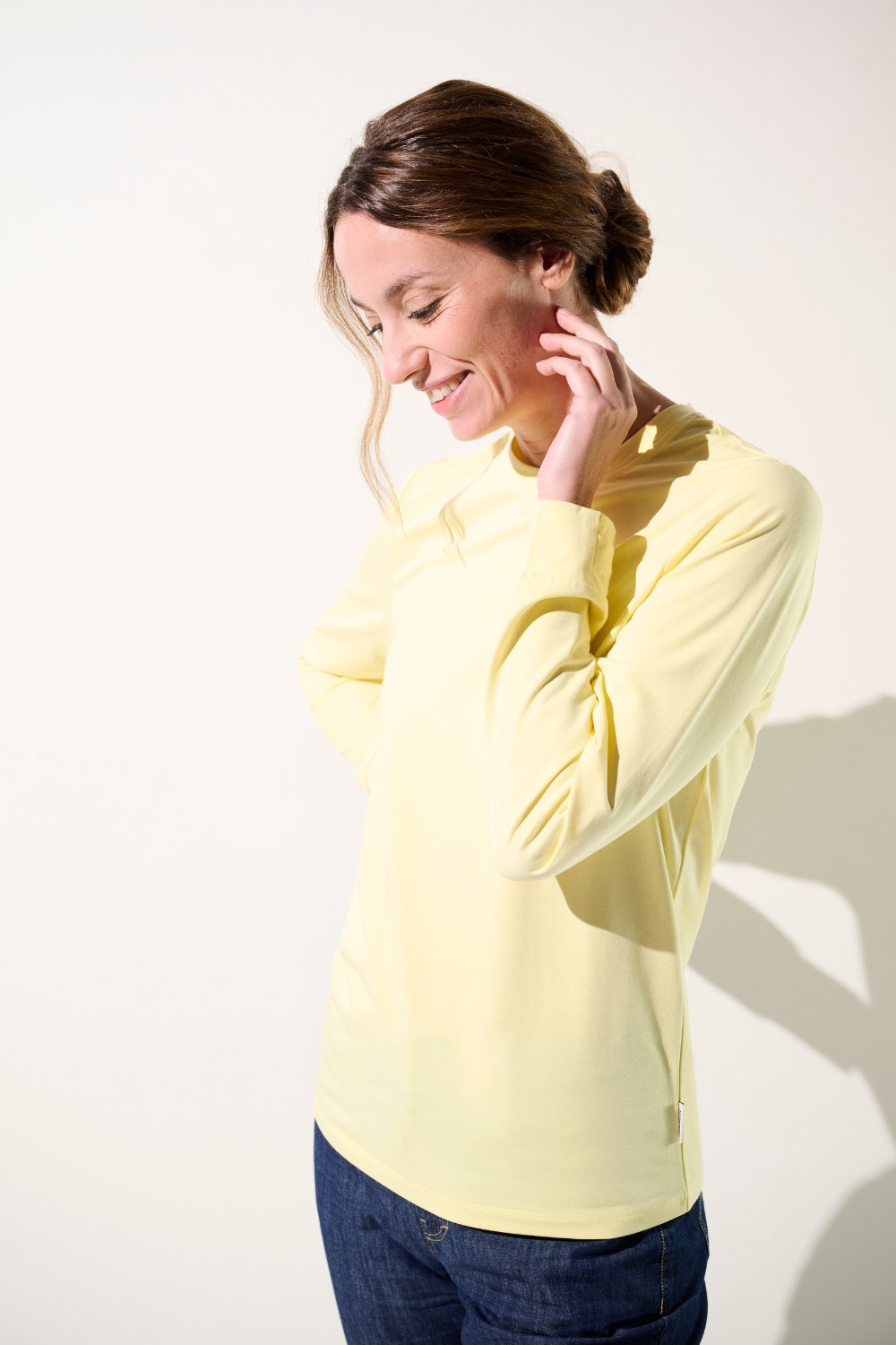 Women's Yellow UV Protective Long-Sleeve T-Shirt, Saint-Malo, UPF