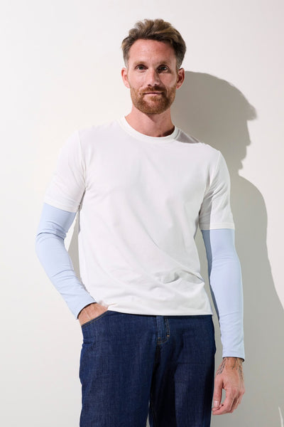 Manches anti-UV - Gobi pour homme, t-shirt blanc avec manches longues UPF 50+ pour protection solaire.