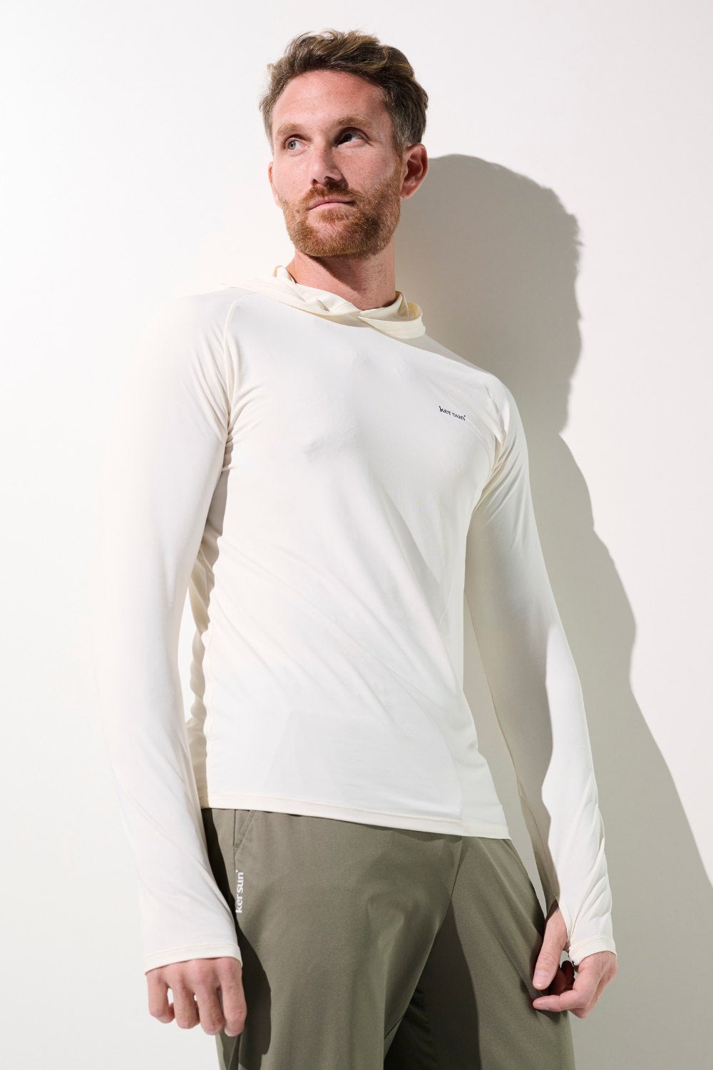 Men's UV Hooded T-Shirt, Oasis, White, UPF 50+– Ker Sun