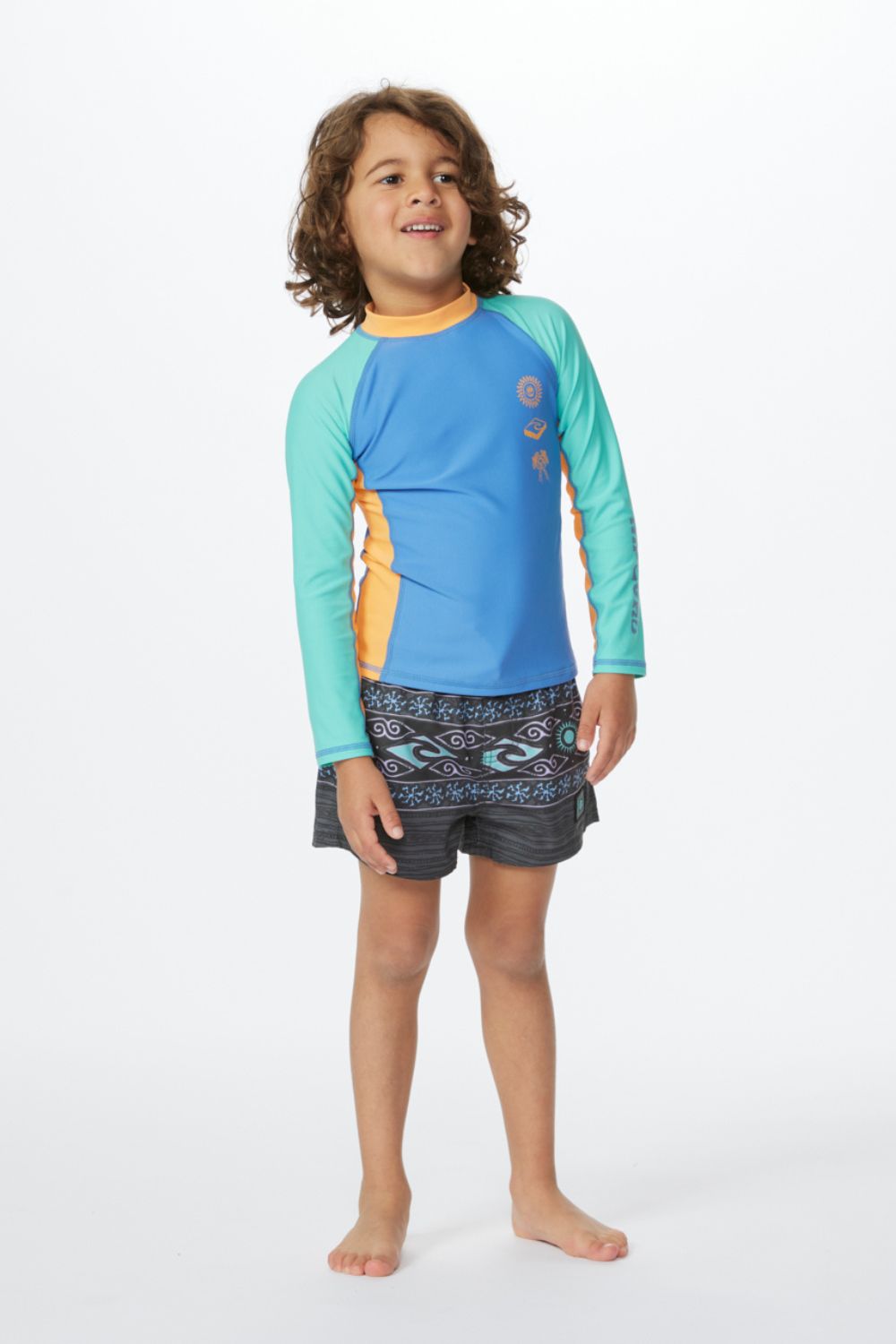 T-shirt De Bain Manches Longues Garçon - Rashguard UV Protection, Séchage Rapide