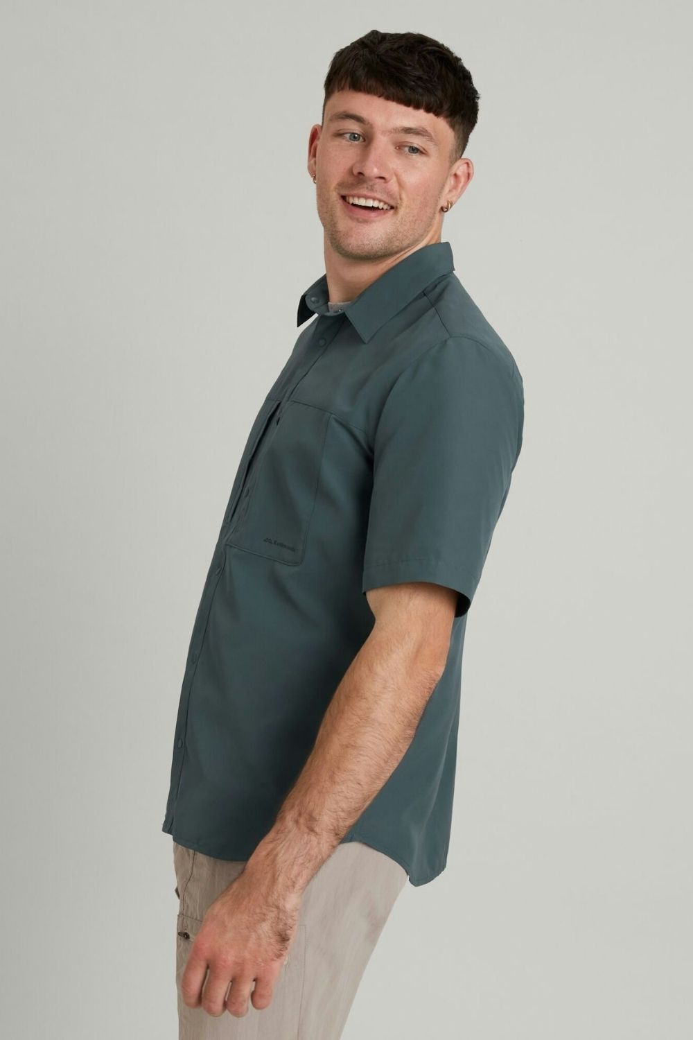 NEUF chemise de pêche tissée homme à manches courtes en haute