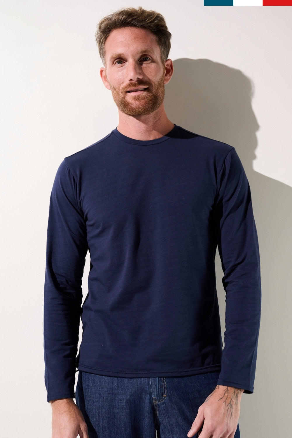 T-shirt anti-UV - La Rochelle bleu marine pour homme, léger et confortable, avec protection solaire UPF 50+.