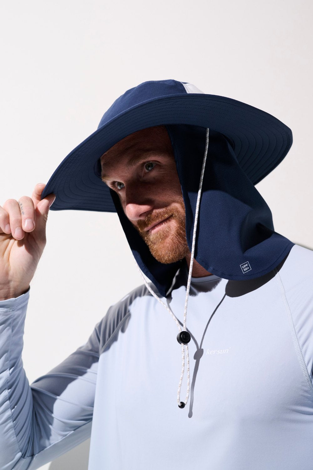 Men's UV Neck Cover, Gobi, Blue, UPF 50+– Ker Sun USA