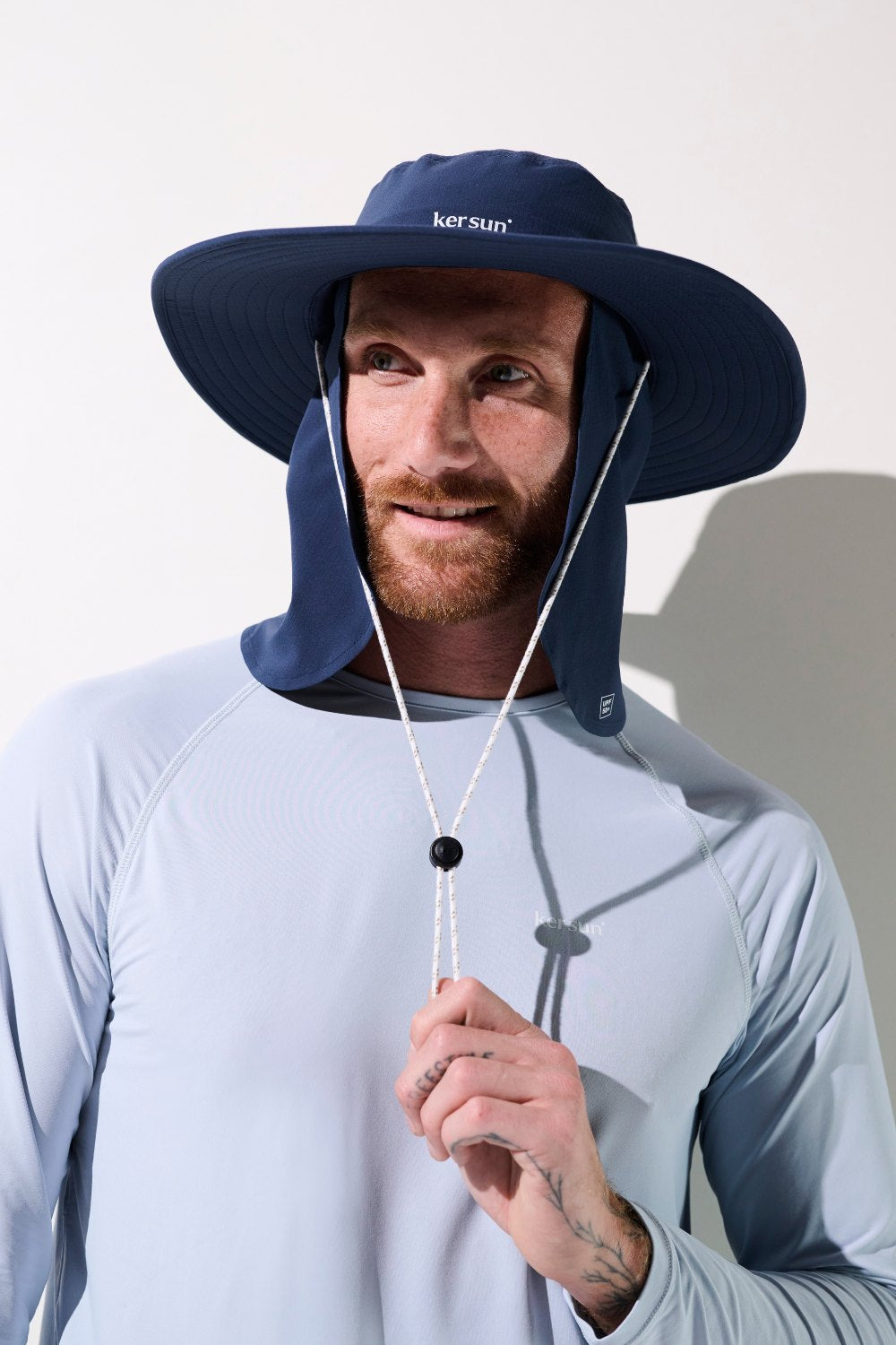 Men's UV Neck Cover, Gobi, Blue, UPF 50+– Ker Sun USA