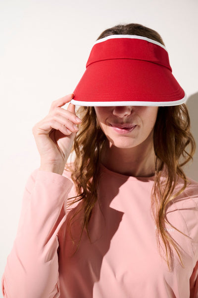 Women's UV Visor, Augusta, Red, UPF 50+– Ker Sun USA