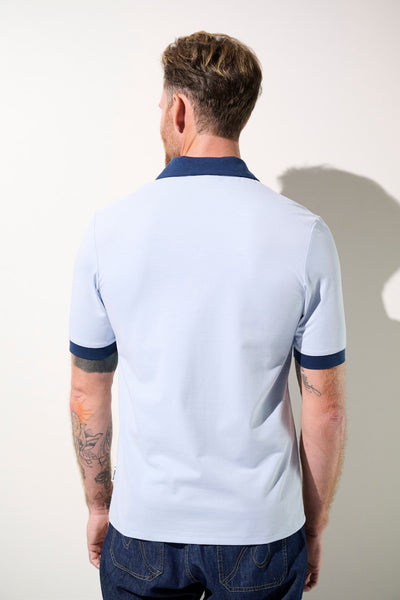 Polo anti-UV - Saint-Malo bleu clair pour homme, élégant, avec protection solaire UPF 50+.