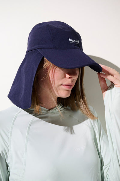Casquette anti-UV - Sequoia marine pour femme, protection solaire UPF 50+ avec visière large.