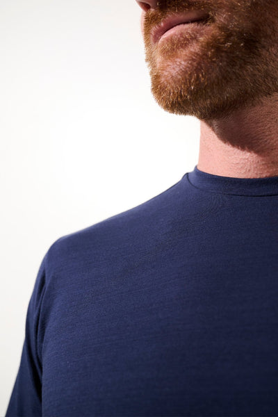 T-shirt anti-UV - La Rochelle bleu foncé pour homme, confortable et respirant avec protection UPF 50+.