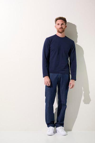 T-shirt anti-UV - La Rochelle, manches longues pour homme, bleu marine, dans un style décontracté, idéal pour le plein air.