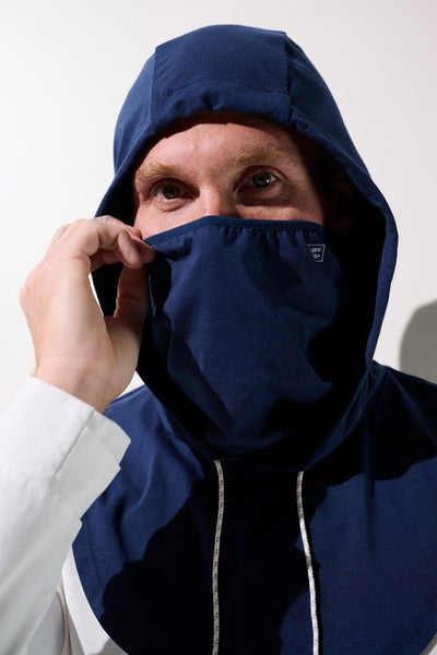 Capuche anti-UV - Mojave bleu marine, protection solaire UPF 50+, idéal pour homme en extérieur.