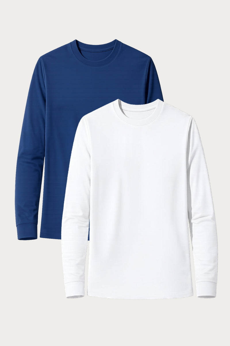 SET - 2 x UV T-Shirt - Saint-Malo (Dunkelblau/Weiß)