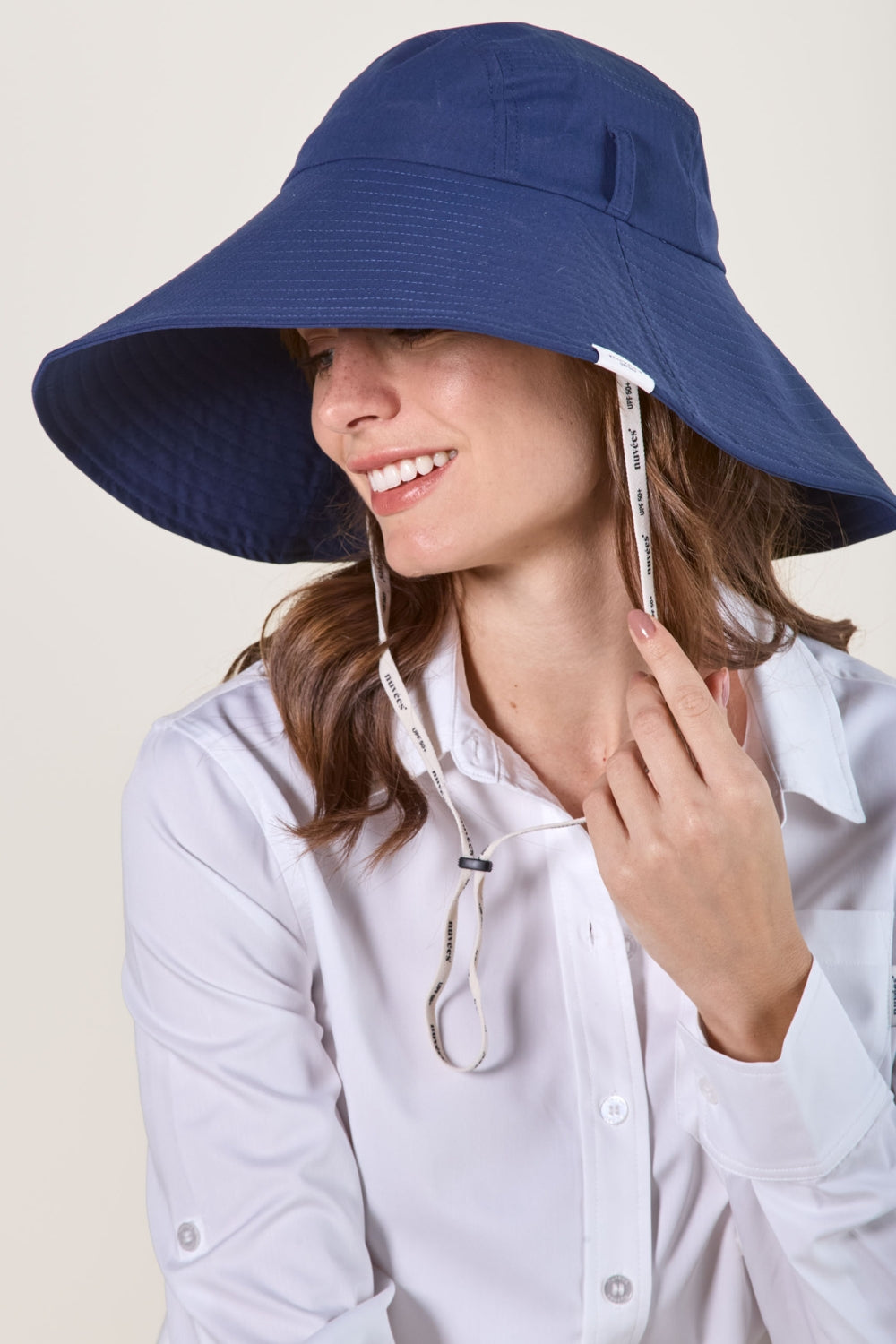Women's UV protection hat with wide brim - Ocean Blue - Nuvées – KER SUN