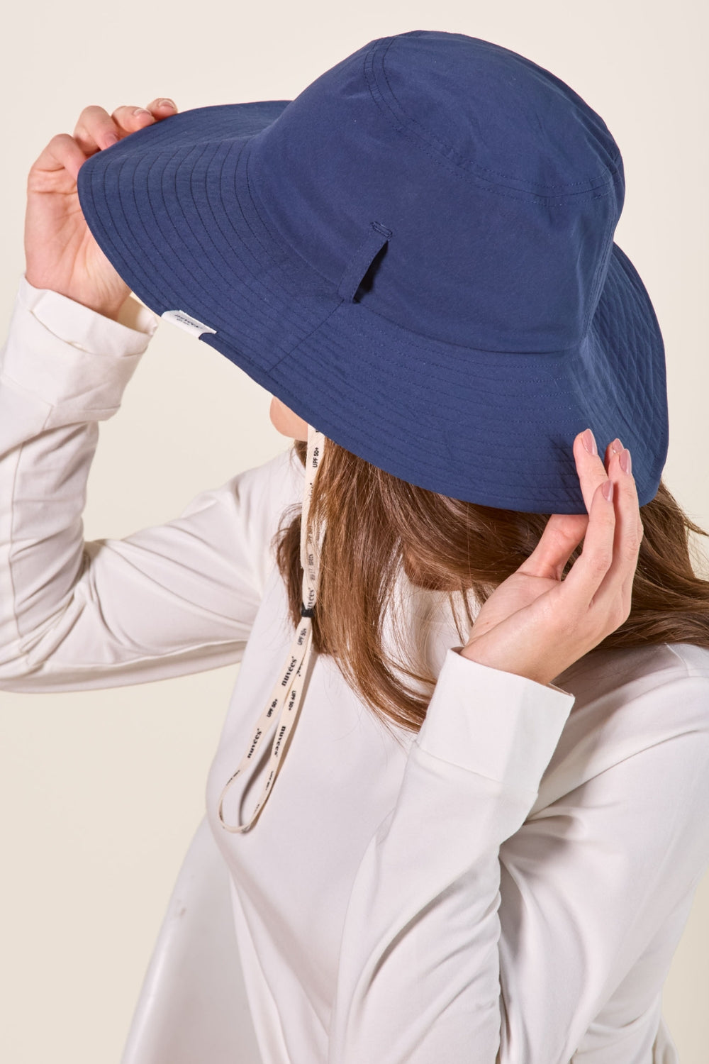 Women's UV protection hat with medium brim - Ocean blue - Nuvées