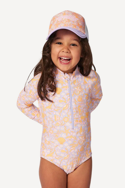 Maillot De Bain 1 Pièce Bébé Anti-UV UPF50+ Avec Capeline Et Manches Longues 3-24 Mois