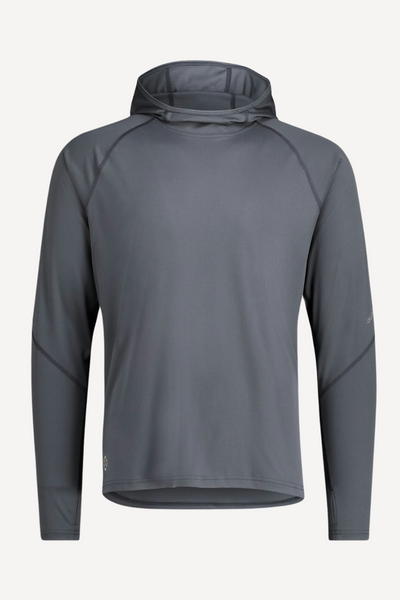 Sweat-shirt anti-UV gris pour homme, léger et respirant, offrant protection solaire UPF50+.