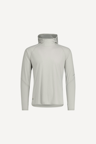 Sweat à capuche anti-UV pour homme, léger et respirant, couleur gris, idéal pour activités ensoleillées avec protection UPF 50+.