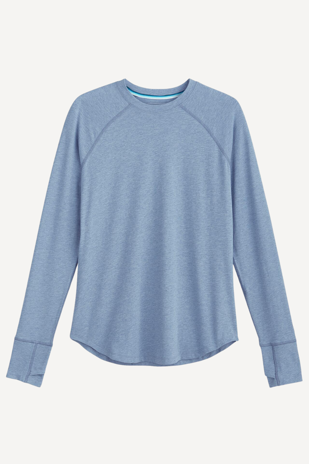 T-shirt anti-UV bleu pour femme, manches longues, léger et respirant, UPF 50+ pour une protection solaire optimale.