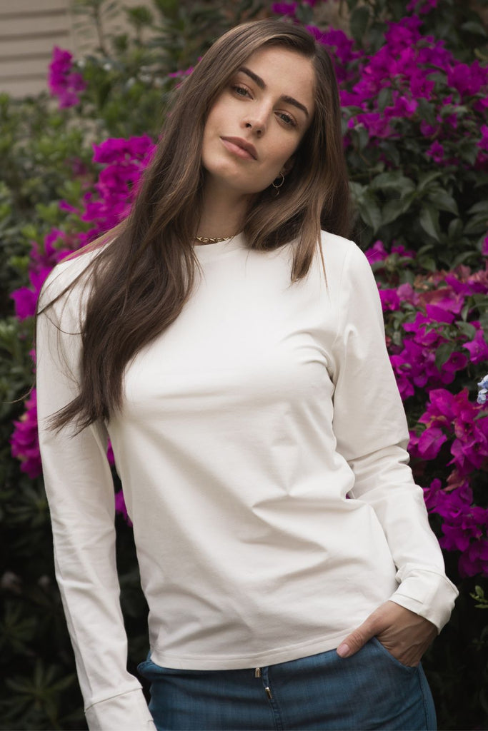 Tee-shirt anti-UV femme Blanc Nuvées - KER SUN