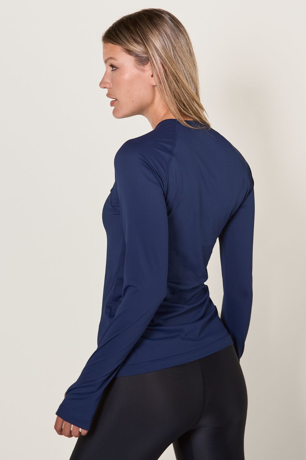 T-shirt De Sport Femme Manches Longues - Matière 92% Polyester 8% élasthanne, Col Rond, Dos En Maille Respirante - Pour Fitness, Yoga, Running, Pilates